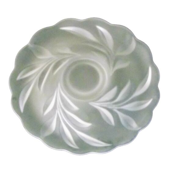 VTG Frosted Glass 12” SERVING BOWL Pedestal Centerpiece Fruit Salad Plate Dish - Picture 2 of 5